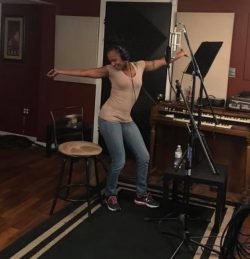 Keya Wilson Having Fun While Tracking Her Background Vocals.