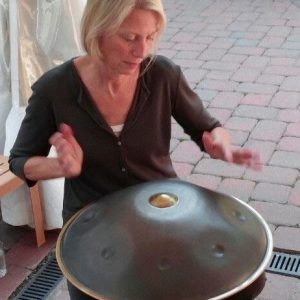 Shelba Purtle recording Hang Drum