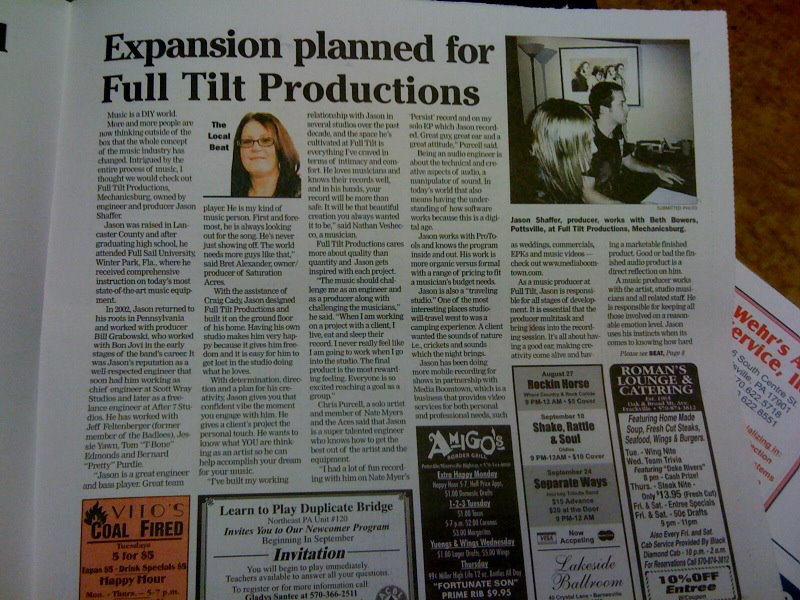 New Article On Full Tilt Productions!!